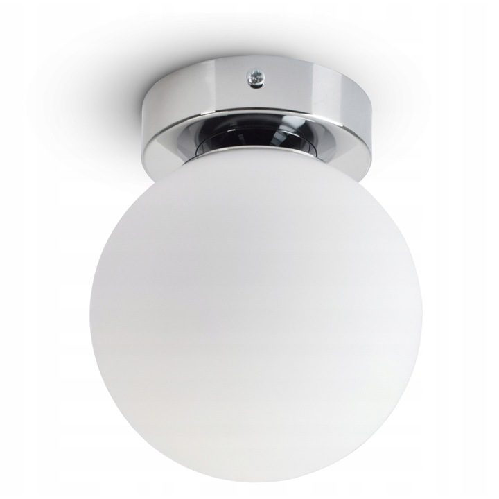Lampa Plafoniera Suspendata Glob Sticla Alba Crom G9 560-P1