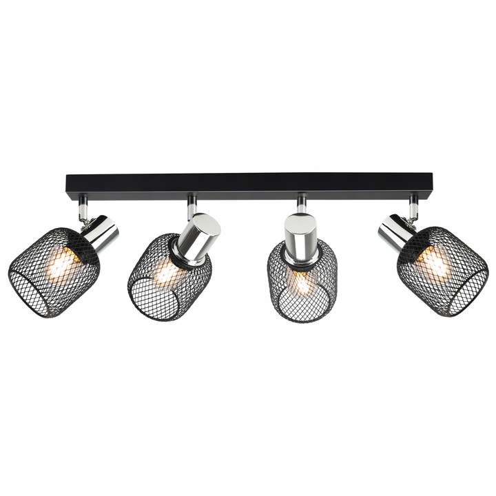 Lampa Plafon Loft Vintage 4xE27, Metal, Design Modern