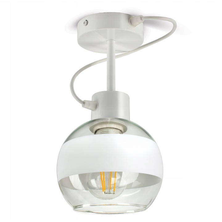 Függőlámpa Plafoniere Fehér Gömb alakú Üveg LED E27