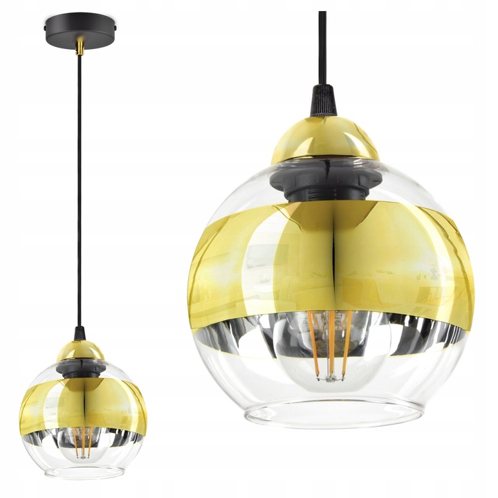 Lampa Plafoniera Neagra Aurie Sticla EZ1 LED E27