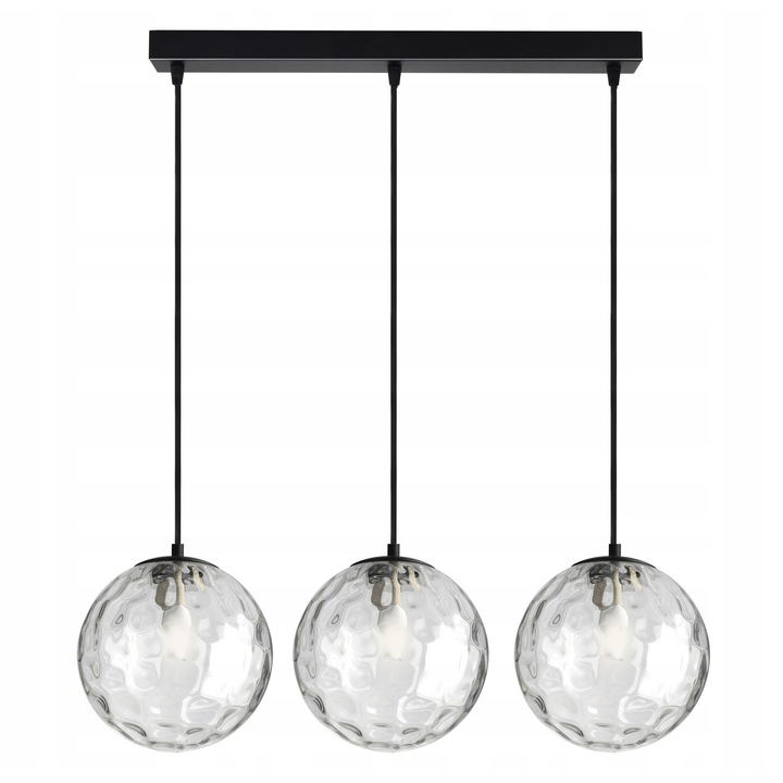 Lampa Plafoniera Suspendata BZ3 LED G9, Globuri Sticla Transparenta