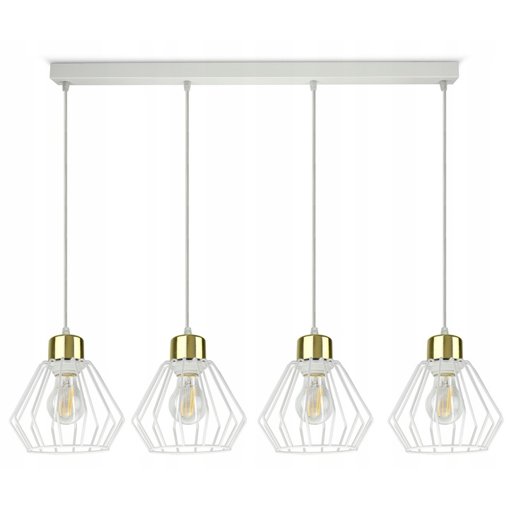 Lampa Plafon Stil Glam Alb Aur LED E27 Luxolar