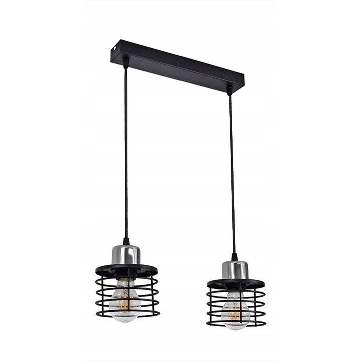 Lampa Plafoniera LED Suspendata VIGO E27 Crom - Negru/Gri/Alb