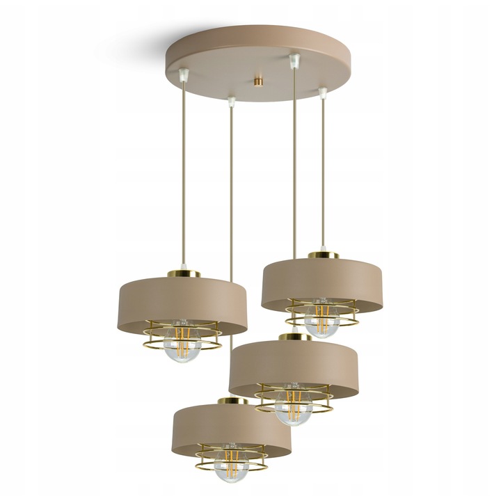 Лампа за окачване Бежово-Златисто 4xE27 LED Модерна 760-EZ4