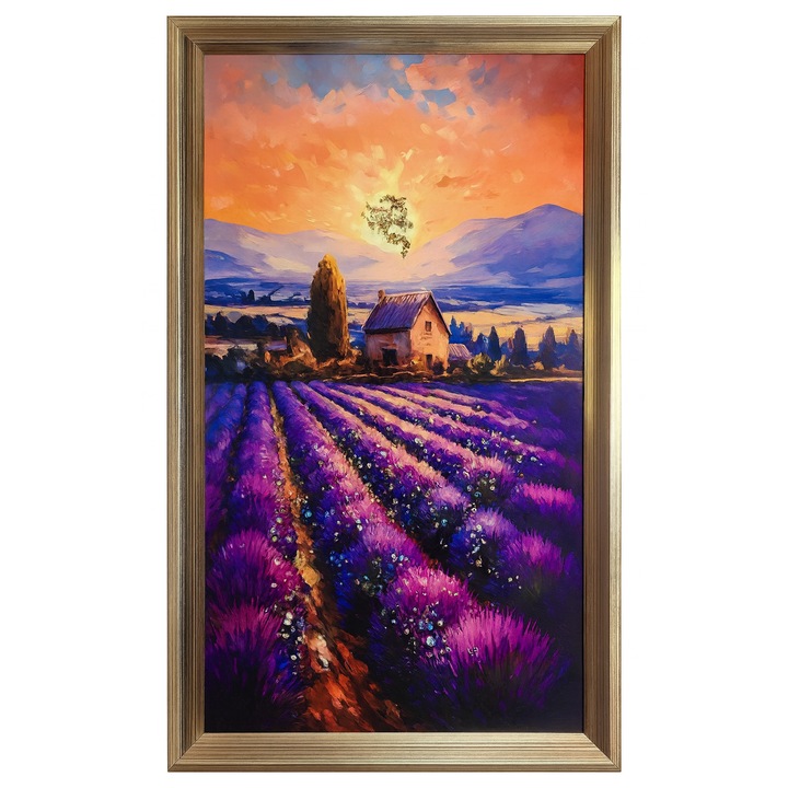 Tablou Camp de Lavanda la Apus 20 x 40 cm