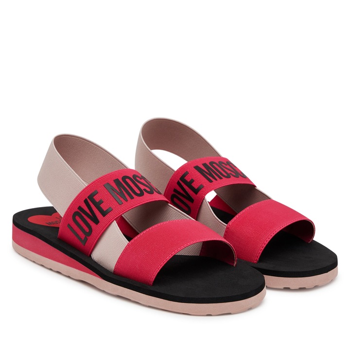 Női szandál Love Moschino, fukszia/cipria