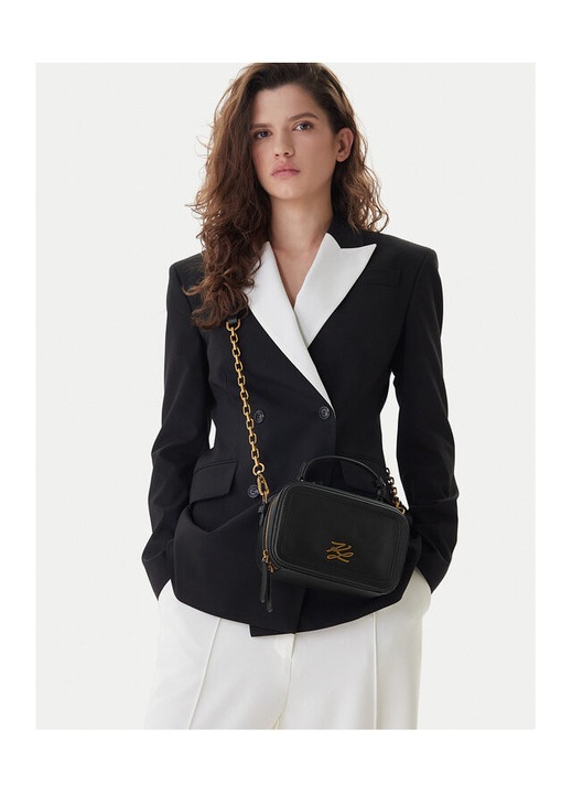 Karl Lagerfeld női táska, fekete/arany, természetes bőr, 992 B1W30269-es modell