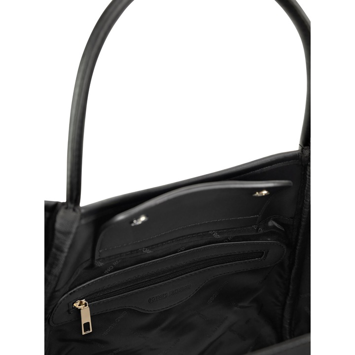 Női táska Gino Rossi, TYLO-11 modell, fekete és bézs, szintetikus anyagból