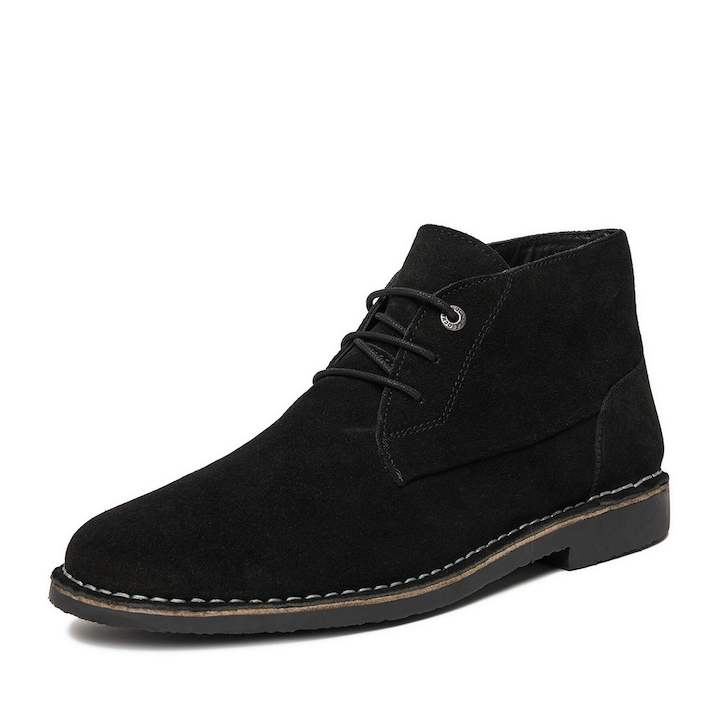 Ghete barbati, Lasocki, piele naturala, negru, CEO-HARLMEN-02 MI34
