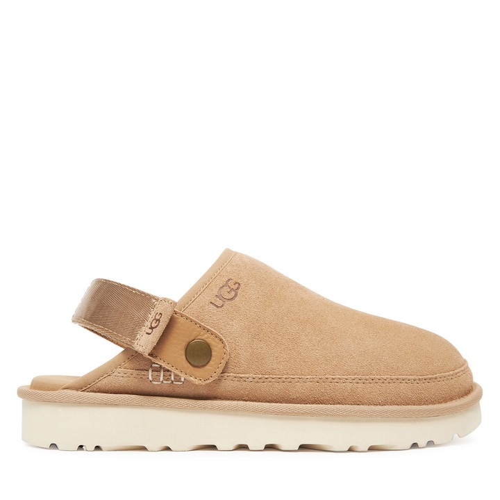 Férfi papucs UGG, Sand M Goldencoast modell, természetes bőr, bézs