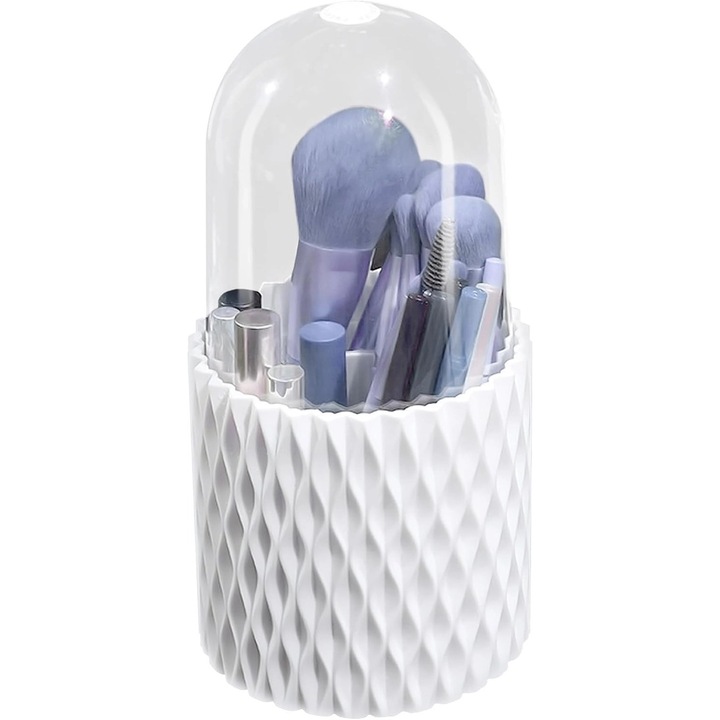 Organizator rotativ pentru pensule de machiaj si produse cosmetice