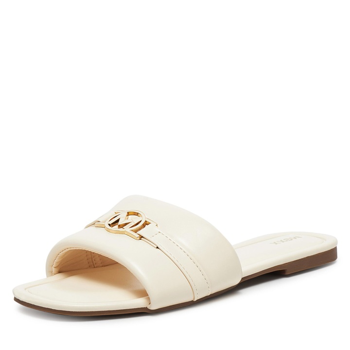 Papuci dama, Mexx, design minimalist, bej, material sintetic