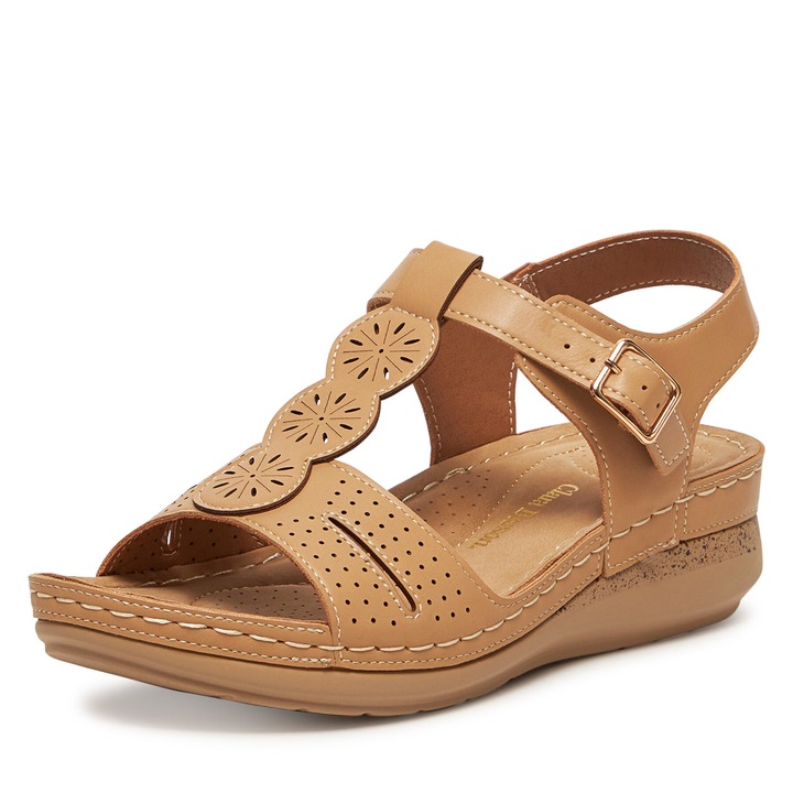 Sandale dama, Clara Barson, bej, tesatura