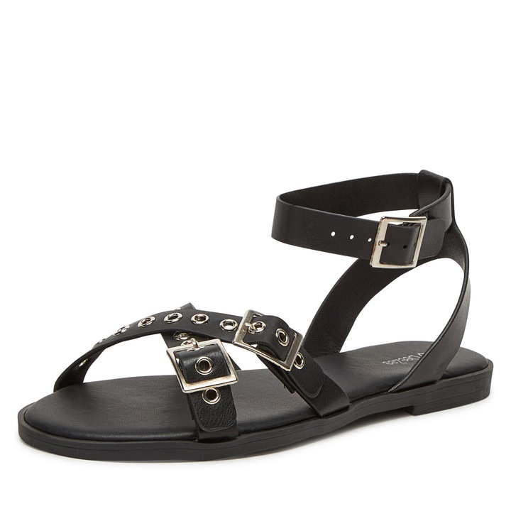 Sandale dama Deezee, negru, piele ecologica, 36 EU