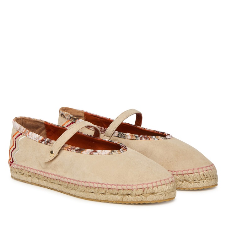Női mokaszin, M Missoni, bézs espadrilles, szövet, 39 EU