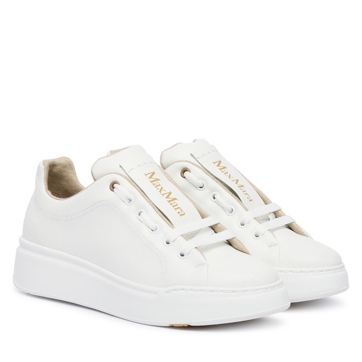 Női tornacipő Max Mara 2524766132650, természetes bőr, fehér