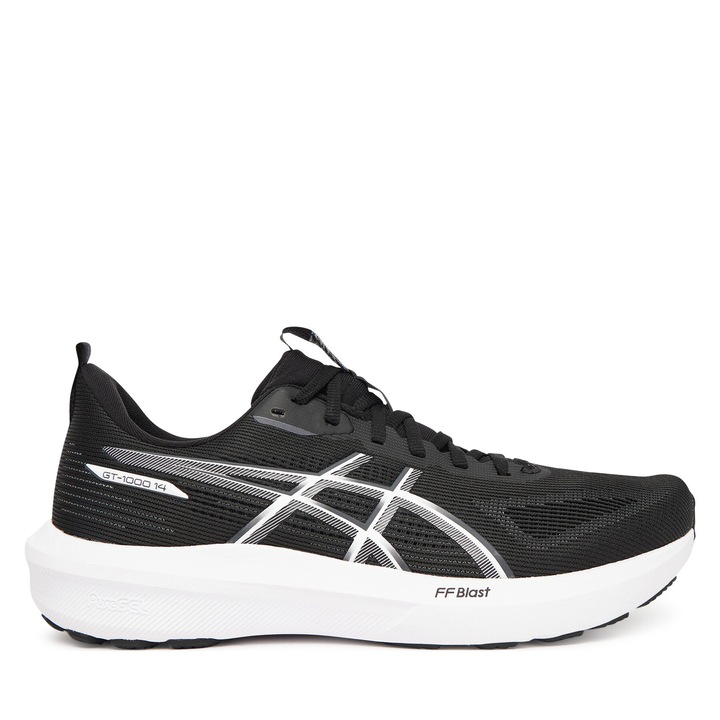 Pantofi sport barbati, Asics, Gt-1000 14, negru/alb, material plastic, 44 EU