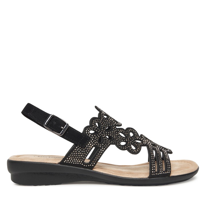 Sandale dama, Clara Barson, material textil, negru, Negru