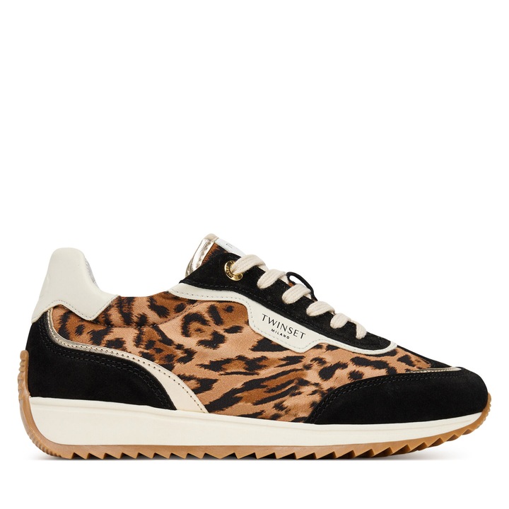 Női tornacipő, Twinset, valódi bőr, barna, 37 EU