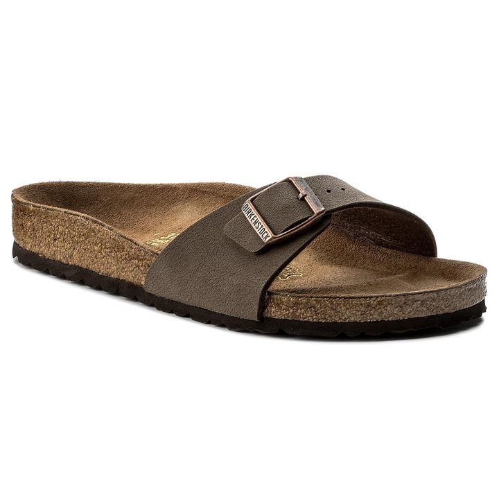 Slapi unisex Birkenstock Mocca, piele ecologica, maro, 46 EU