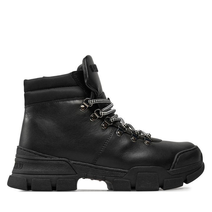 Genti dama Love Moschino, trapery, piele naturala, negru