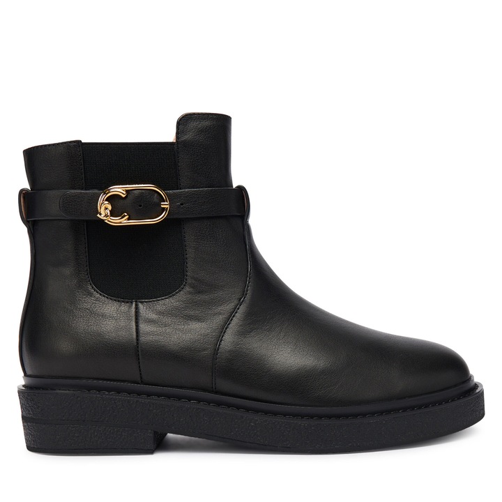 Botine dama E4 T7A 42 01 01 001, COCCINELLE, Piele naturala, Negru