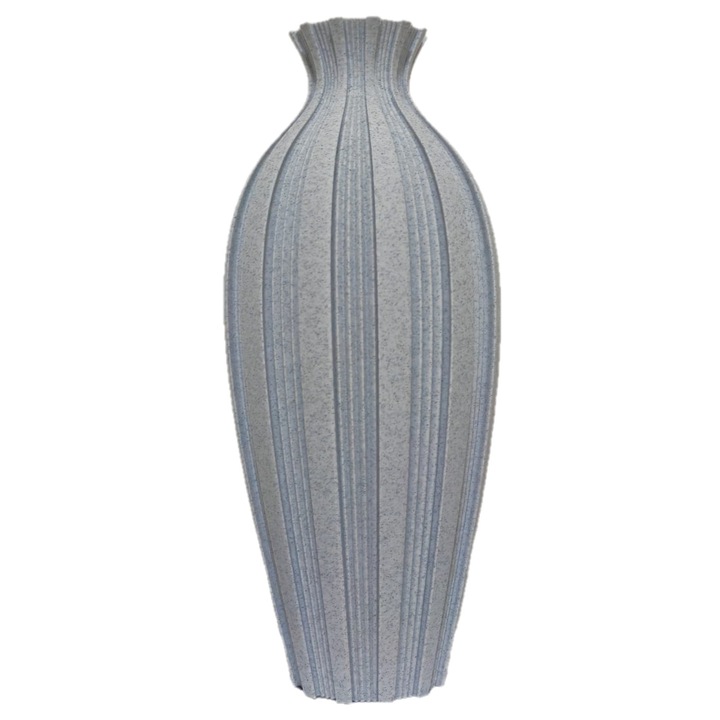 Vaza decorativa Skye, culoare gri tip granit, diametru 8.6 cm, inaltime 20 cm