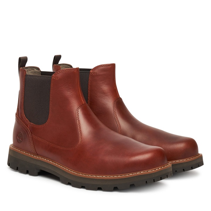 Ghete barbati Timberland Britton Road, piele naturala, maro Chelsea, Maro