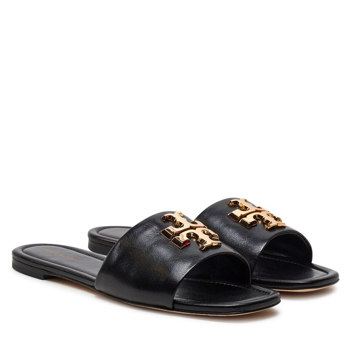 Papuci pentru dama, Tory Burch, piele naturala, negru