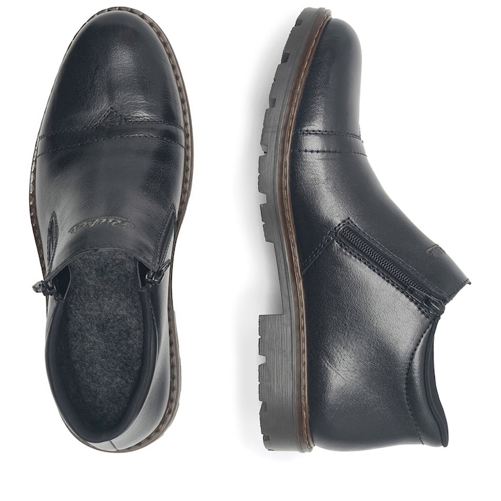 Ghete barbati, Rieker, piele naturala, negru, 12194-00