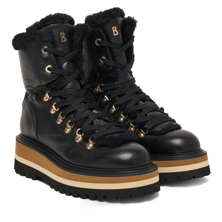 Ghete dama 225441, Bogner, Piele naturala, Negru