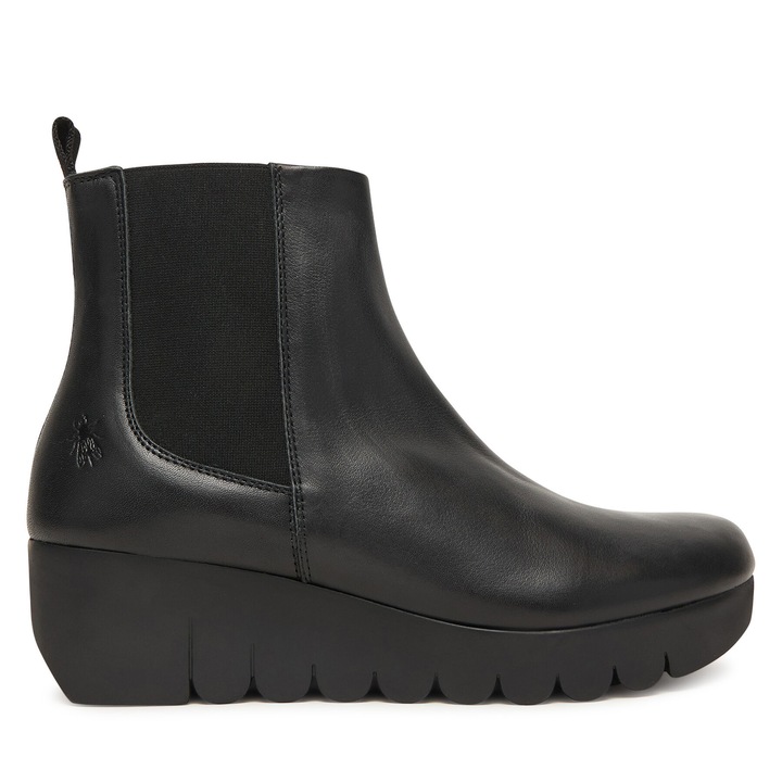 Botine dama P145177000, Fly London, Piele naturala, Negru, 41 EU