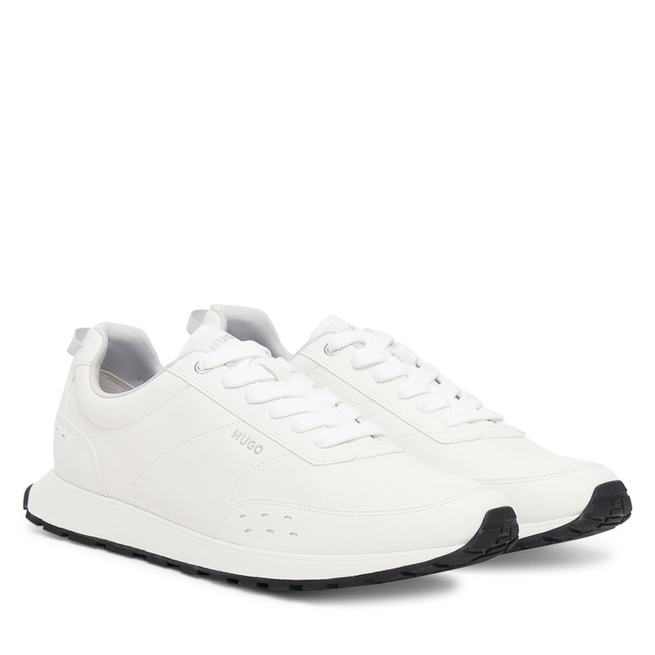 Tenisi barbati HUGO Icelin, piele ecologica, Alb