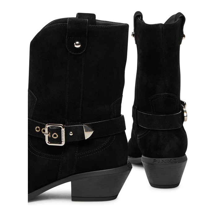 Botine dama Pinko, piele naturala, negru