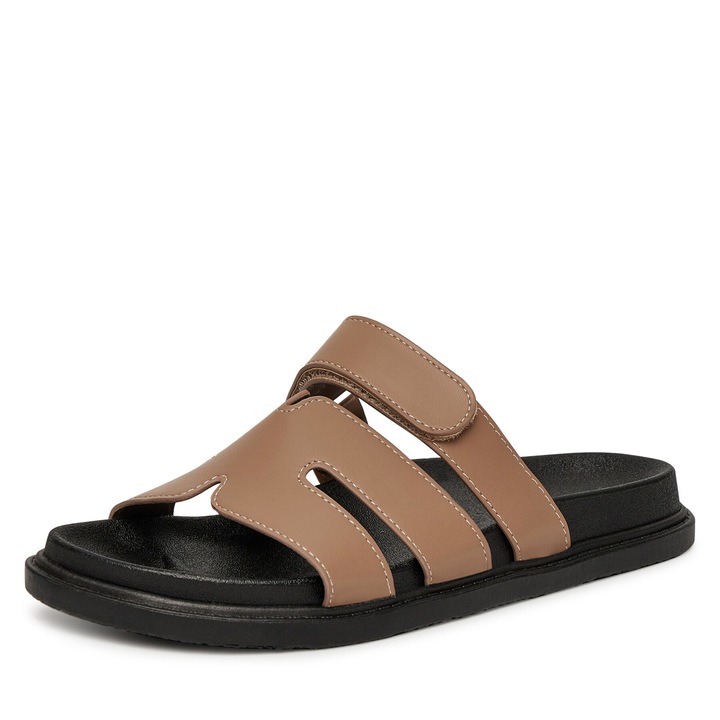 Papuci dama, Jenny, bej, material sintetic, design minimalist, 39 EU