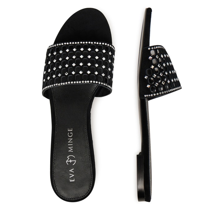 Slapi si papuci dama Eva Minge, Negru, 41