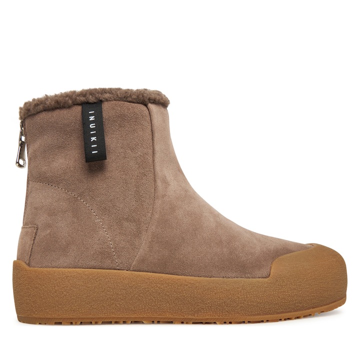 Botine femeie, Inuikii, piele naturala, bej, 37 EU