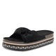Papuci dama, DeeZee, flatform, negru, textil
