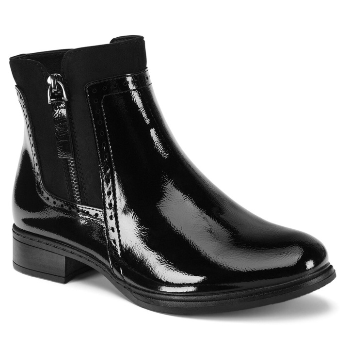 Botine dama WS6380-02, Clara Barson, negru, piele ecologica, Negru