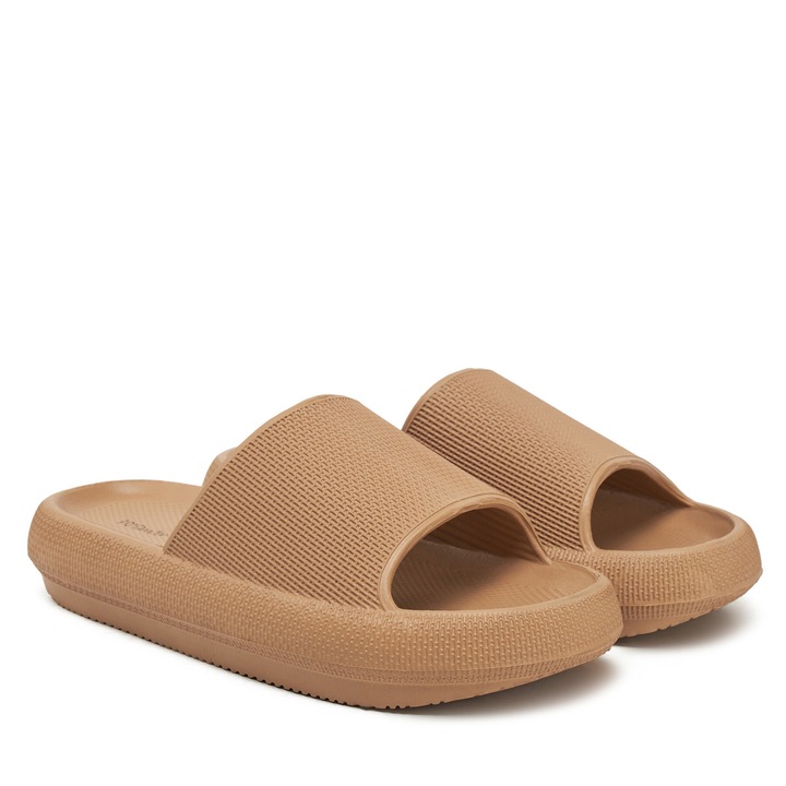 Papuci dama, DeeZee, bej, plastic, 40 EU