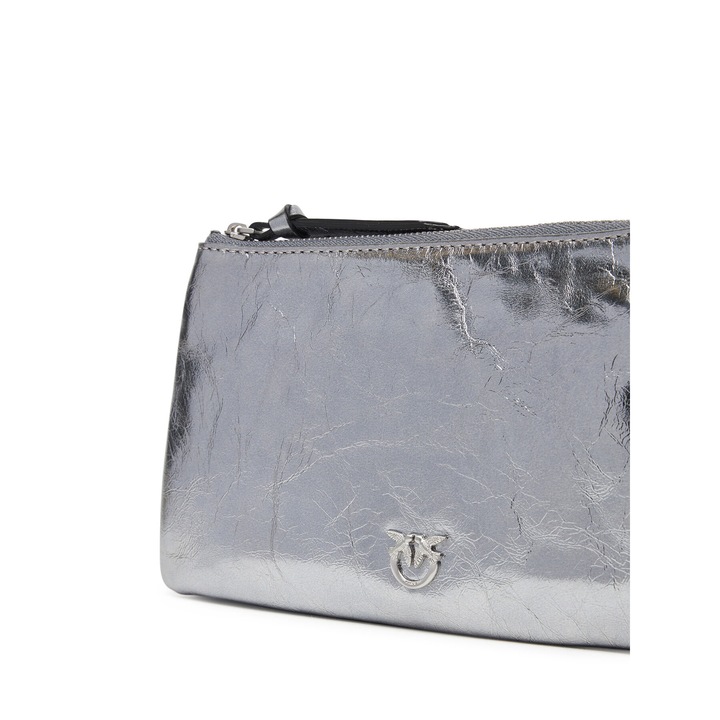 Pinko Silver KZ7E Double Mini női táska, természetes bőr, rózsaszín, 25x26cm