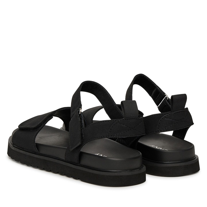 Sandale dama, Jenny, negru, material sintetic, inchidere cu scai, 41 EU