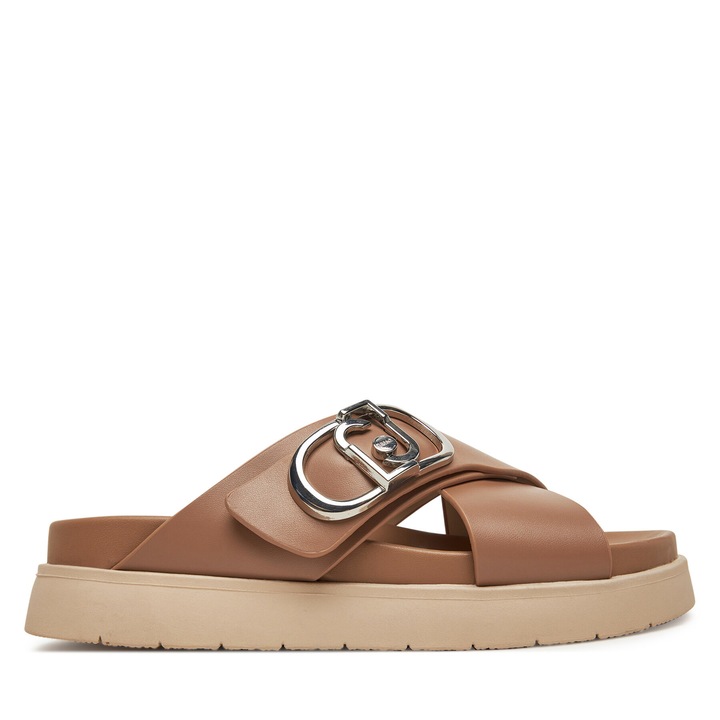 Детски чехли Liu Jo, естествена кожа, кафяви