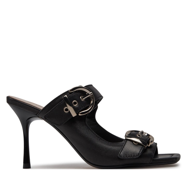 Papuci cu toc dama Pinko, model Lisa 13, piele naturala, negru