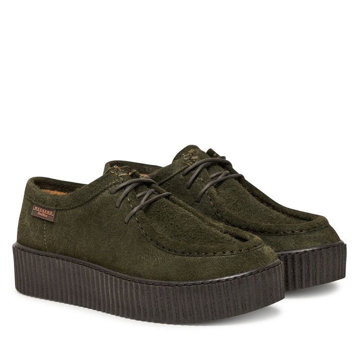 Női bokacsizma Weekend Max Mara, természetes bőr, zöld, 36 EU