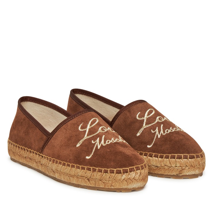 Női mokaszin Love Moschino, természetes bőr, barna színű, Crosta Marrone modell, 39 EU