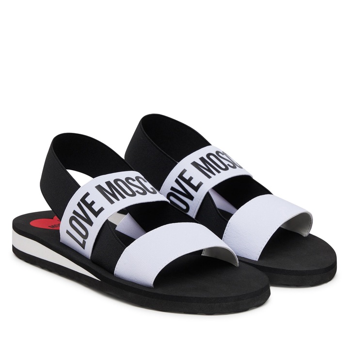 Női szandál Love Moschino, fehér/fekete