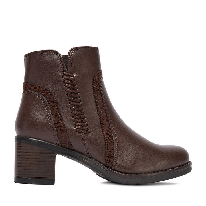 Botine dama Go Soft CEO-WBN-DIANA-5666-0, maro, material sintetic