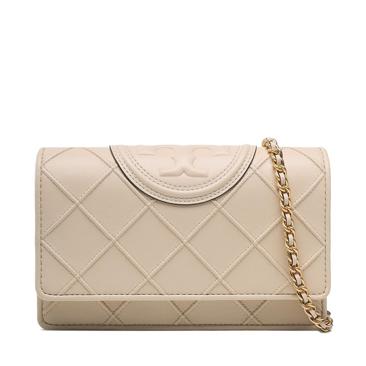 Női táska Tory Burch Fleming Soft Chain W, krémszínű, természetes bőr