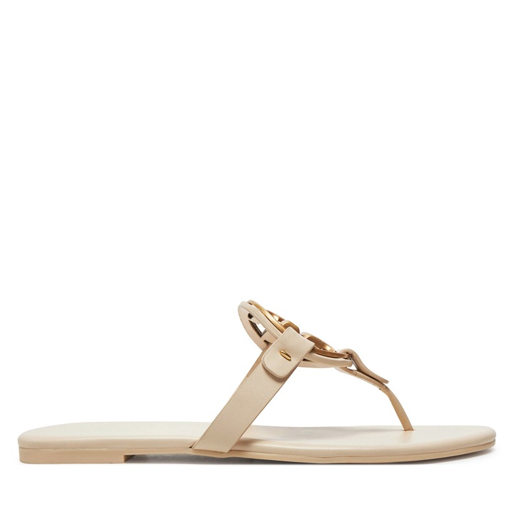 Papuci dama, Tory Burch, piele naturala, bej, 41 EU